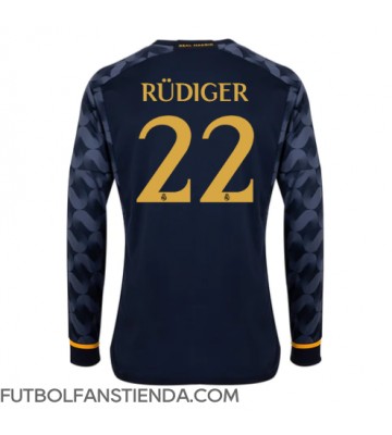 Real Madrid Antonio Rudiger #22 Segunda Equipación 2023-24 Manga Larga